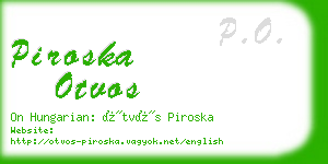 piroska otvos business card